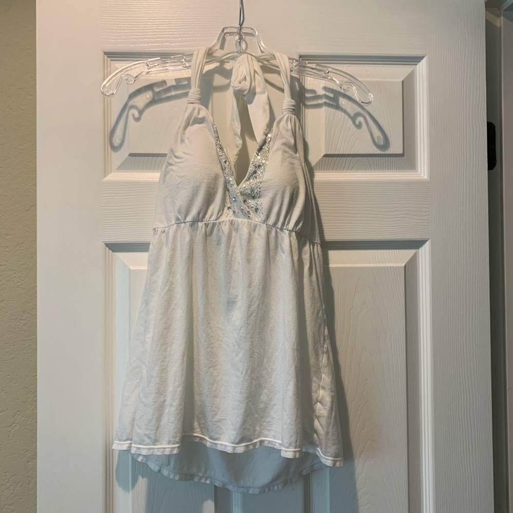 White halter bra top